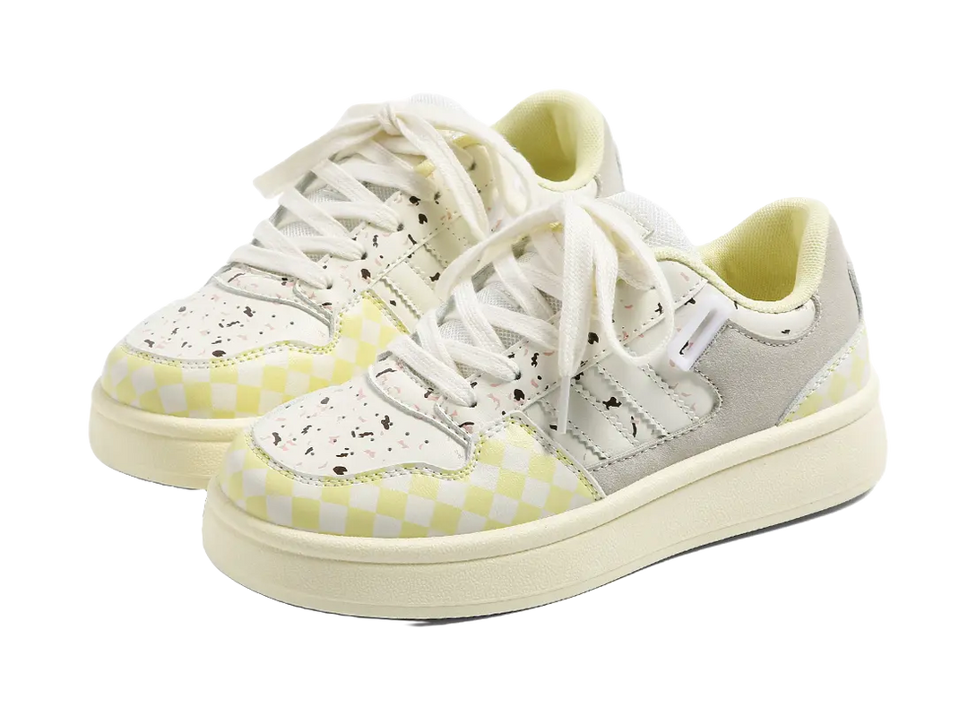 HUANQIU Slip Resistant, Abrasion Resistant, Breathable, Height Increasing Low top Skateboard Shoes Women's 