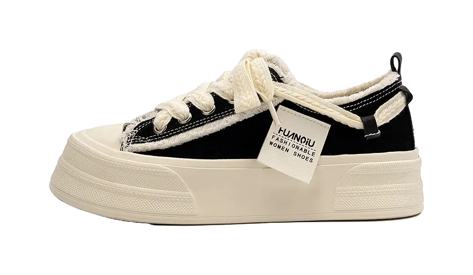 HUANQIU Slip Resistant, Abrasion Resistant, Lightweight Low top Skateboard Shoes Women's Black 