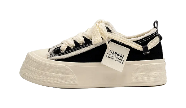 HUANQIU Slip Resistant, Abrasion Resistant, Lightweight Low top Skateboard Shoes Women's Black 