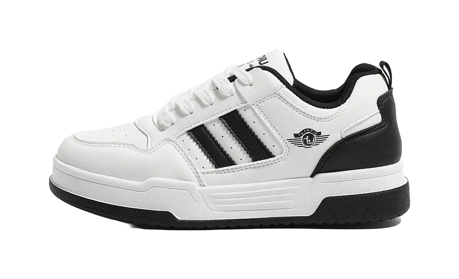 HUANQIU Slip Resistant, Abrasion Resistant, Lightweight Low top Skateboard Shoes Women's White 