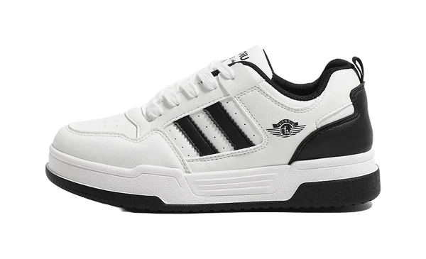 HUANQIU Slip Resistant, Abrasion Resistant, Lightweight Low top Skateboard Shoes Women's White 