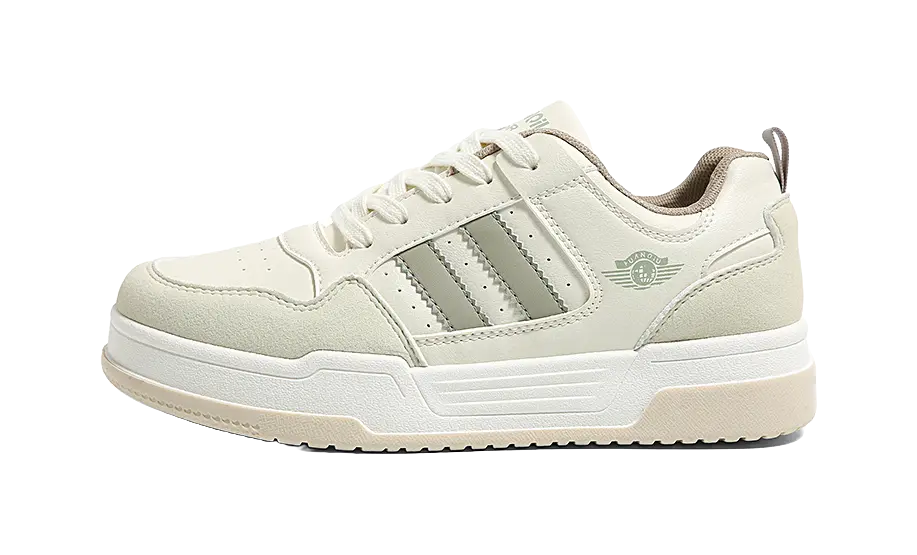 HUANQIU Slip Resistant, Abrasion Resistant, Lightweight Low top Skateboard Shoes Women's White 