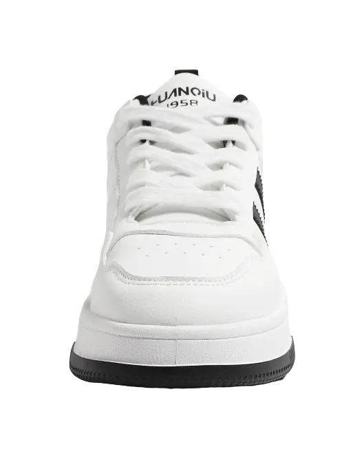 HUANQIU Slip Resistant, Abrasion Resistant, Lightweight Low top Skateboard Shoes Women's White 