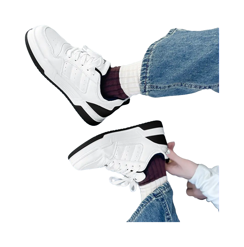 HUANQIU Slip Resistant, Abrasion Resistant, Lightweight Low top Skateboard Shoes Women's White 