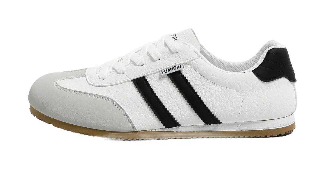 HUANQIU Slip Resistant, Abrasion Resistant, Lightweight, Breathable Low Top Skateboard Shoes Men's White Black 