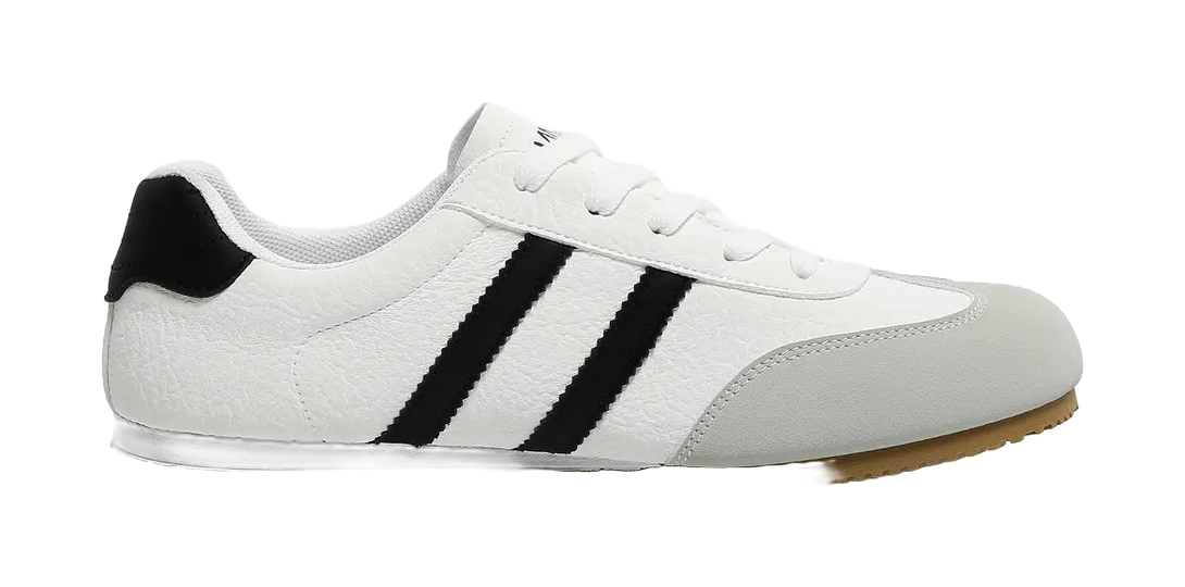 HUANQIU Slip Resistant, Abrasion Resistant, Lightweight, Breathable Low Top Skateboard Shoes Men's White Black 