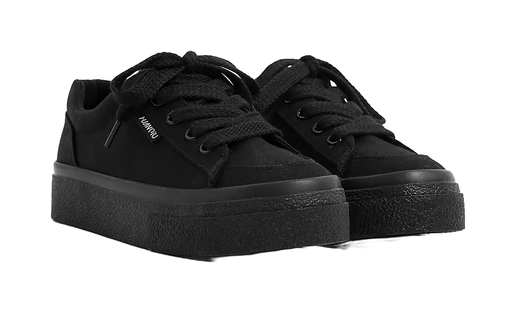 HUANQIU Slip Resistant, Abrasion Resistant, Lightweight, Breathable, Height Increasing Low top Skateboard Shoes Women's 