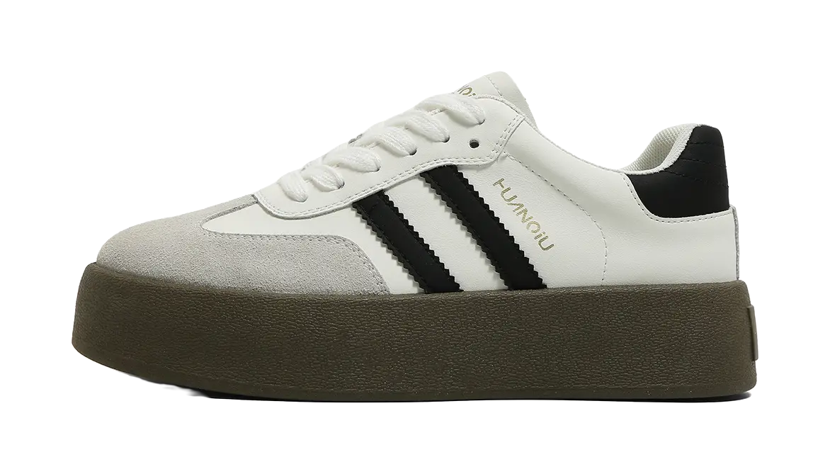 HUANQIU Slip Resistant, Abrasion Resistant, Lightweight, Breathable, Height Increasing Low top Skateboard Shoes Womens  vjsneaker.com