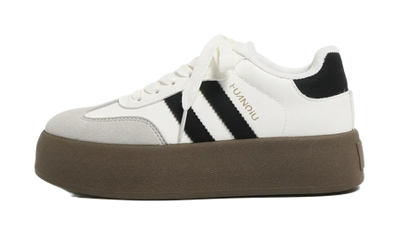 HUANQIU Slip Resistant, Abrasion Resistant, Lightweight, Breathable, Height Increasing Low top Skateboard Shoes Womens  vjsneaker.com