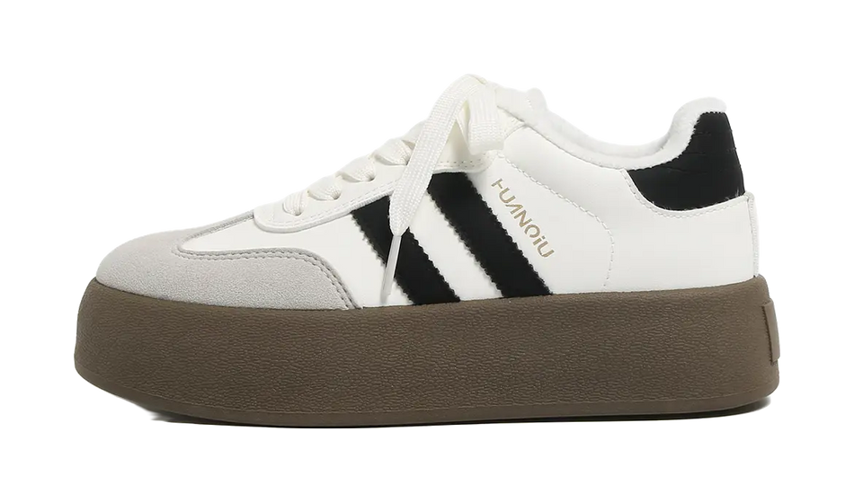 HUANQIU Slip Resistant, Abrasion Resistant, Lightweight, Breathable, Height Increasing Low top Skateboard Shoes Womens  vjsneaker.com