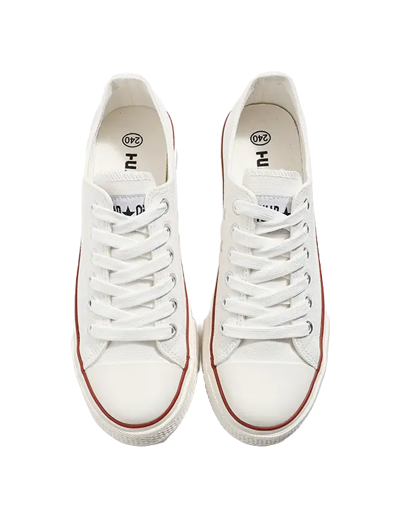 HUANQIU Slip Resistant, Abrasion Resistant, Lightweight, Height Increasing Low top Canvas Shoes Women's  VJSNEAKER