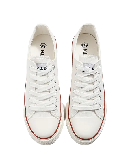 HUANQIU Slip Resistant, Abrasion Resistant, Lightweight, Height Increasing Low top Canvas Shoes Women's  VJSNEAKER