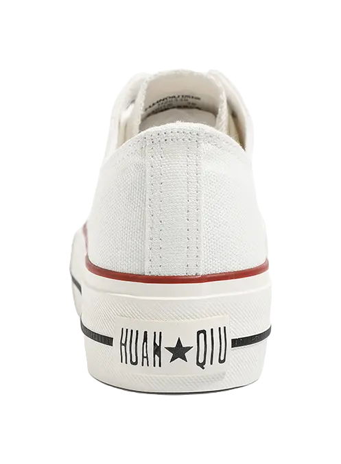 HUANQIU Slip Resistant, Abrasion Resistant, Lightweight, Height Increasing Low top Canvas Shoes Women's  VJSNEAKER