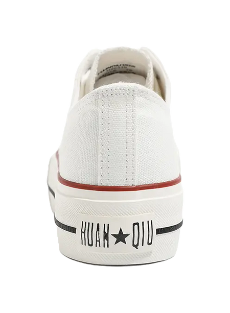 HUANQIU Slip Resistant, Abrasion Resistant, Lightweight, Height Increasing Low top Canvas Shoes Women's  VJSNEAKER