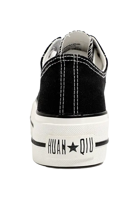 HUANQIU Slip Resistant, Abrasion Resistant, Lightweight, Height Increasing Low top Canvas Shoes Women's  VJSNEAKER