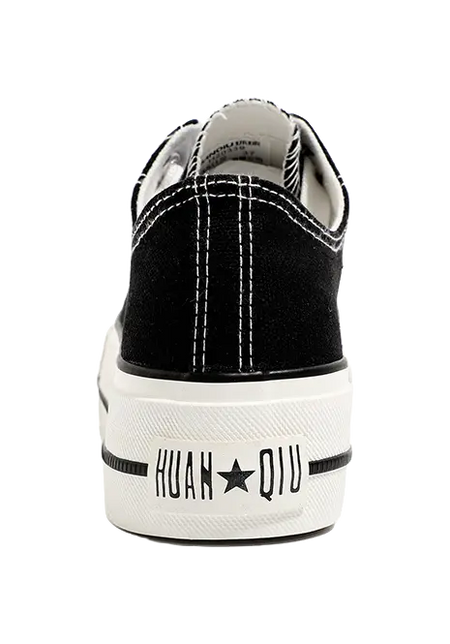 HUANQIU Slip Resistant, Abrasion Resistant, Lightweight, Height Increasing Low top Canvas Shoes Women's  VJSNEAKER