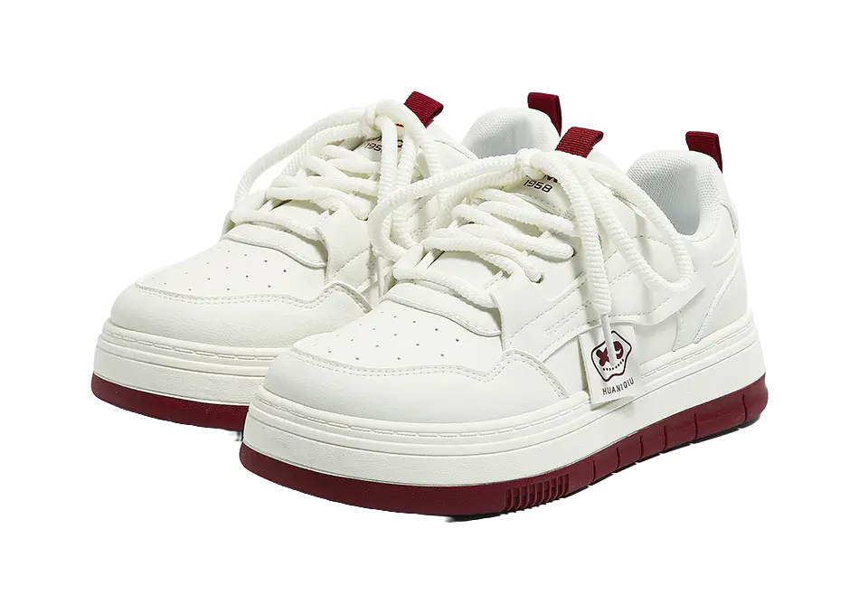 HUANQIU Slip Resistant, Abrasion Resistant, Lightweight, Height Increasing Low top Skateboard Shoes Women's 