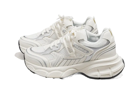 HUANQIU Slip Resistant, Breathable, Lightweight Low top Chunky Sneakers Women's Ecru  VJSNEAKER