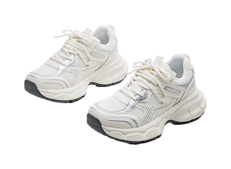 HUANQIU Slip Resistant, Breathable, Lightweight Low top Chunky Sneakers Women's Ecru  VJSNEAKER
