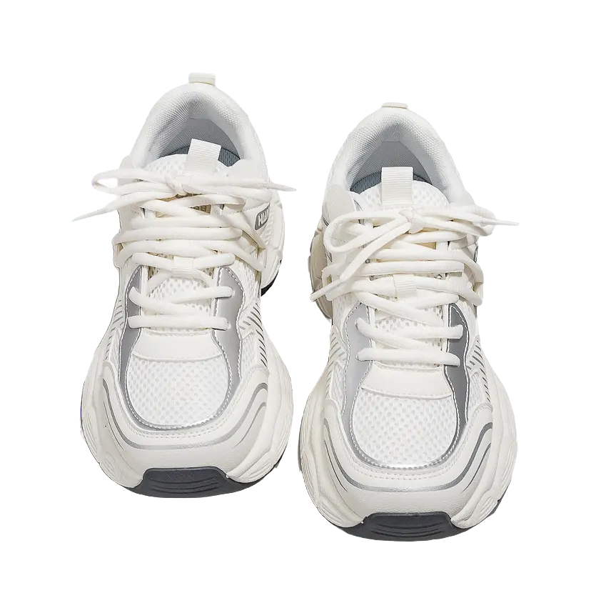 HUANQIU Slip Resistant, Breathable, Lightweight Low top Chunky Sneakers Women's Ecru  VJSNEAKER