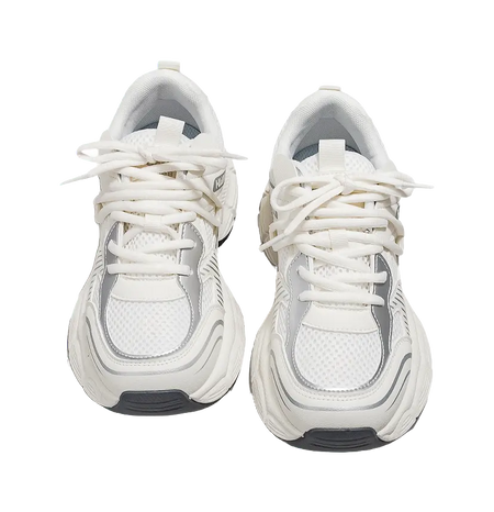 HUANQIU Slip Resistant, Breathable, Lightweight Low top Chunky Sneakers Women's Ecru  VJSNEAKER