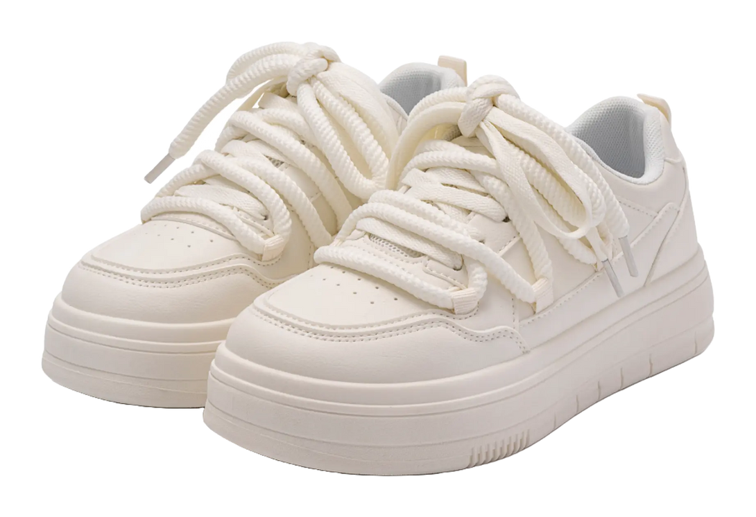 HUANQIU White Sneakers Coverage Height Increasing Lightweight Breathable Low top Skateboard Shoes Women's 