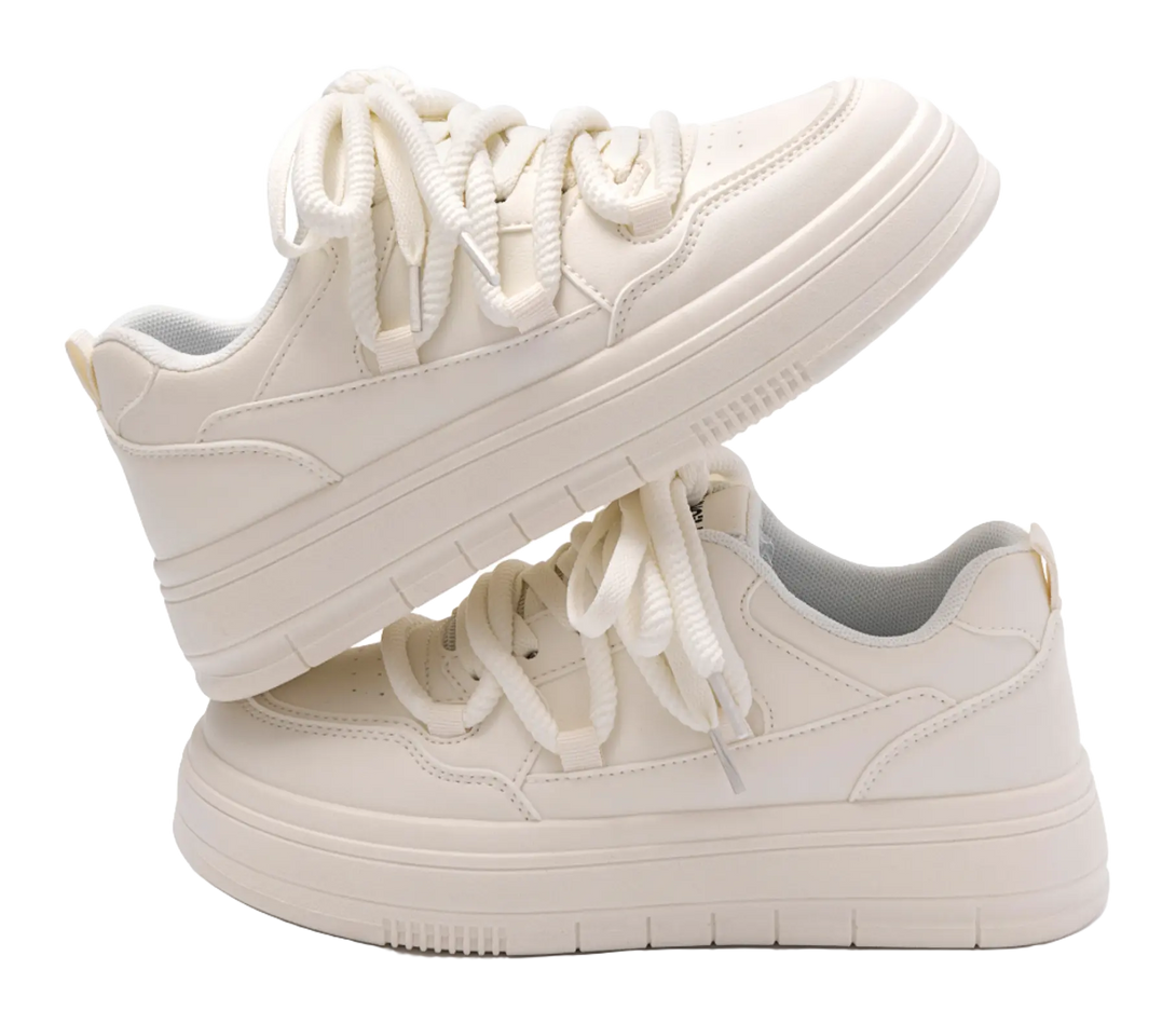 HUANQIU White Sneakers Coverage Height Increasing Lightweight Breathable Low top Skateboard Shoes Women's 