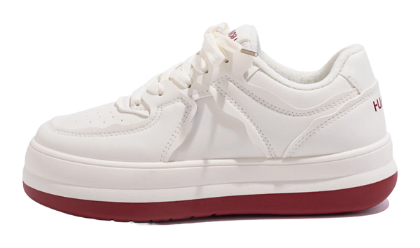 HUANQIU White Sneakers Thermal Coverage Low top Skateboard Shoes Women's 