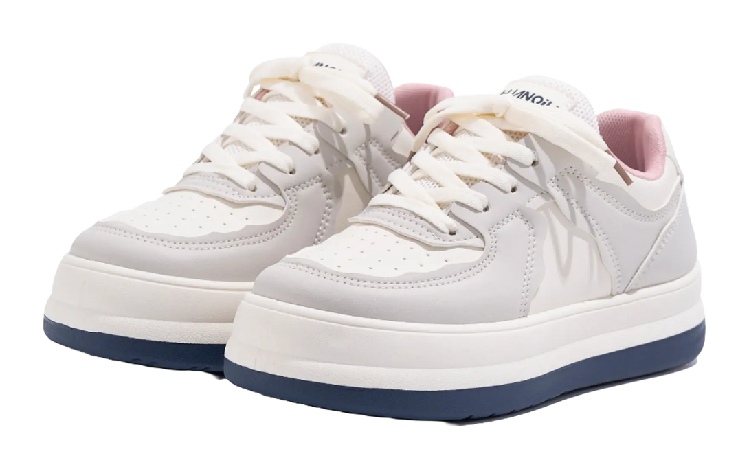 HUANQIU White Sneakers Thermal Coverage Low top Skateboard Shoes Women's 