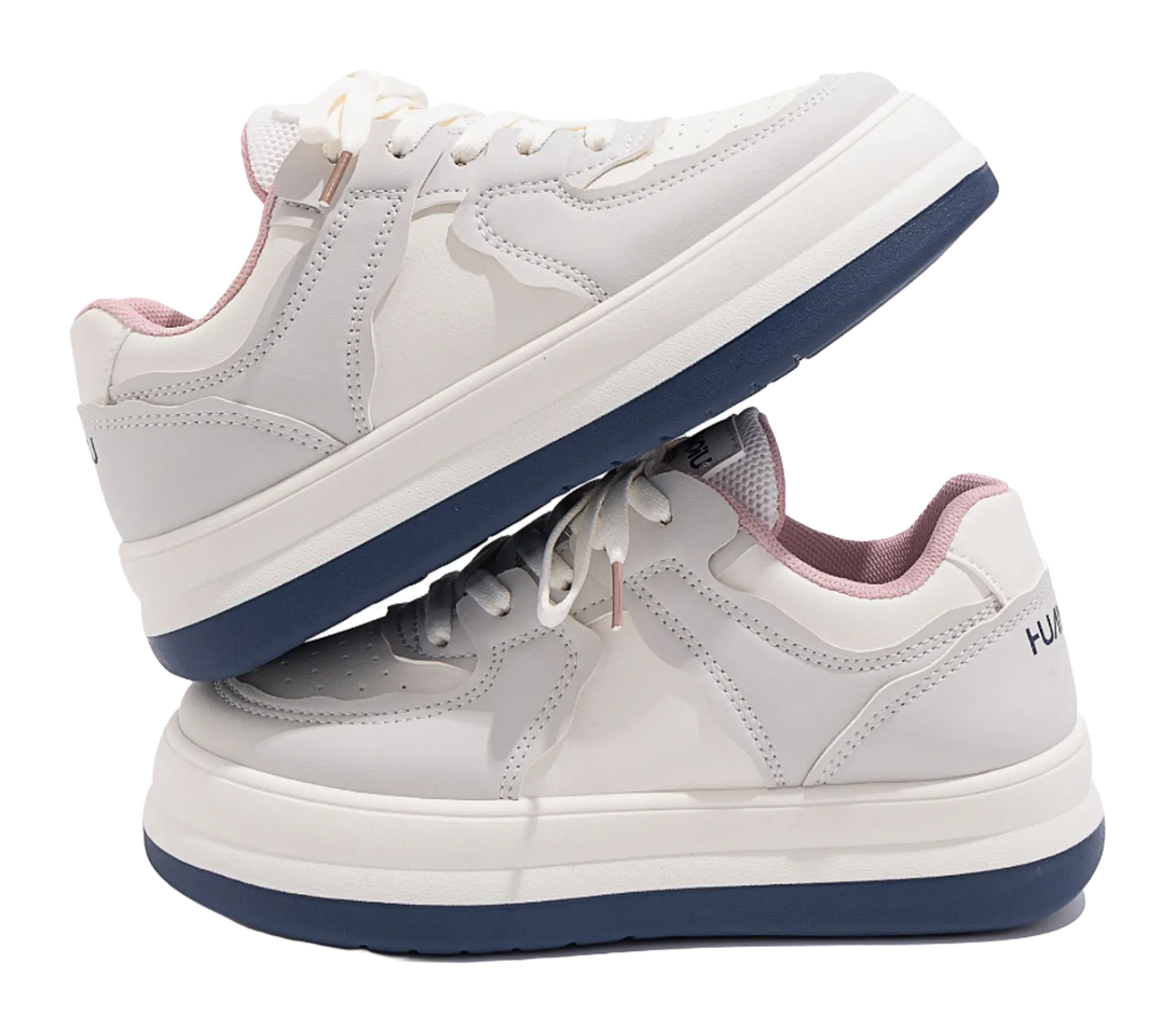 HUANQIU White Sneakers Thermal Coverage Low top Skateboard Shoes Women's 