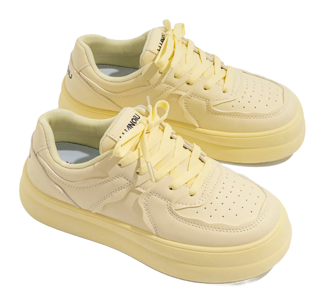 HUANQIU White Sneakers Thermal Coverage Low top Skateboard Shoes Women's 