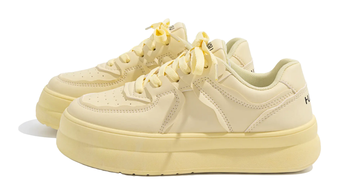 HUANQIU White Sneakers Thermal Coverage Low top Skateboard Shoes Women's 
