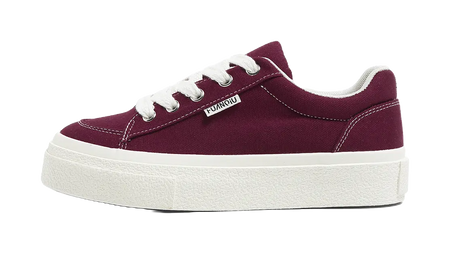 HUANQIU Women's Low-Top Canvas Shoes - Slip-Resistant Durable & Breathable Burgundy  VJSNEAKER