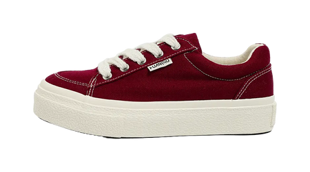 HUANQIU Women's Low-Top Canvas Shoes - Slip-Resistant Durable & Breathable Burgundy  VJSNEAKER