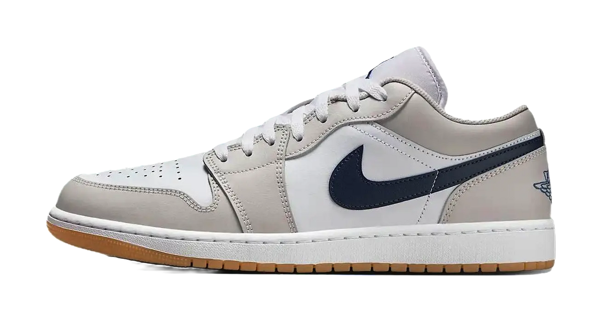 Jordan 1 Low Midnight Navy Neutral Grey  vjsneaker.com