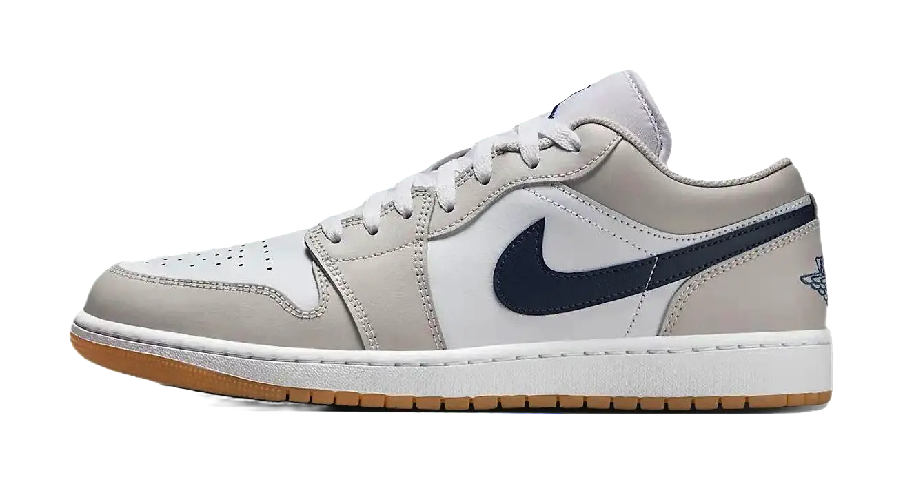Jordan 1 Low Midnight Navy Neutral Grey  vjsneaker.com