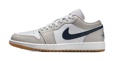 Jordan 1 Low Midnight Navy Neutral Grey  vjsneaker.com