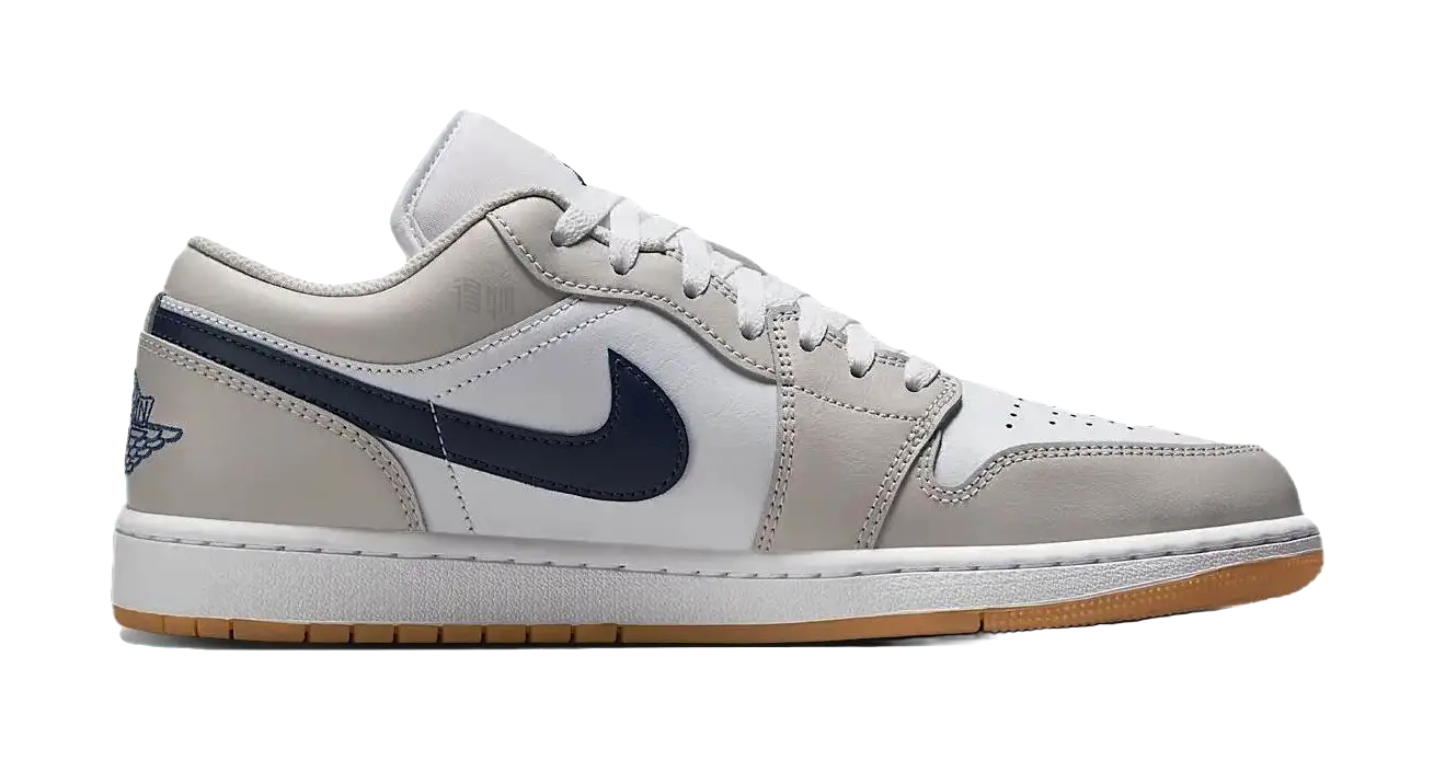 Jordan 1 Low Midnight Navy Neutral Grey  vjsneaker.com