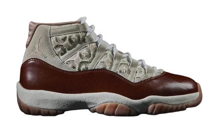 Jordan Air Jordan 11 High top Vintage Basketball Shoes Unisex Beige Red  vjsneaker.com