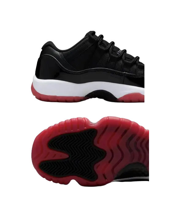 Jordan Air Jordan 11 Retro Slip Resistant Abrasion Resistant Low top Childrens Basketball Shoes Black Unisex  vjsneaker.com