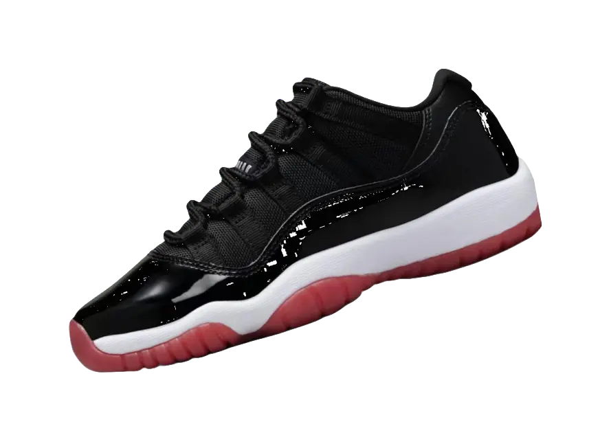 Jordan Air Jordan 11 Retro Slip Resistant Abrasion Resistant Low top Childrens Basketball Shoes Black Unisex  vjsneaker.com