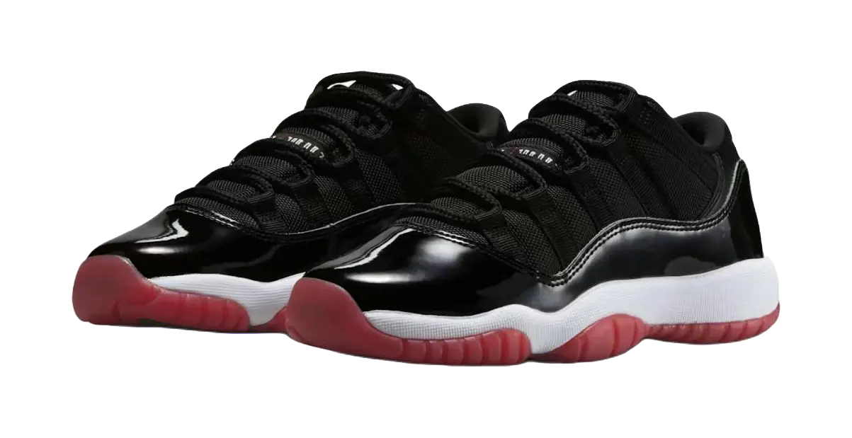 Jordan Air Jordan 11 Retro Slip Resistant Abrasion Resistant Low top Childrens Basketball Shoes Black Unisex  vjsneaker.com