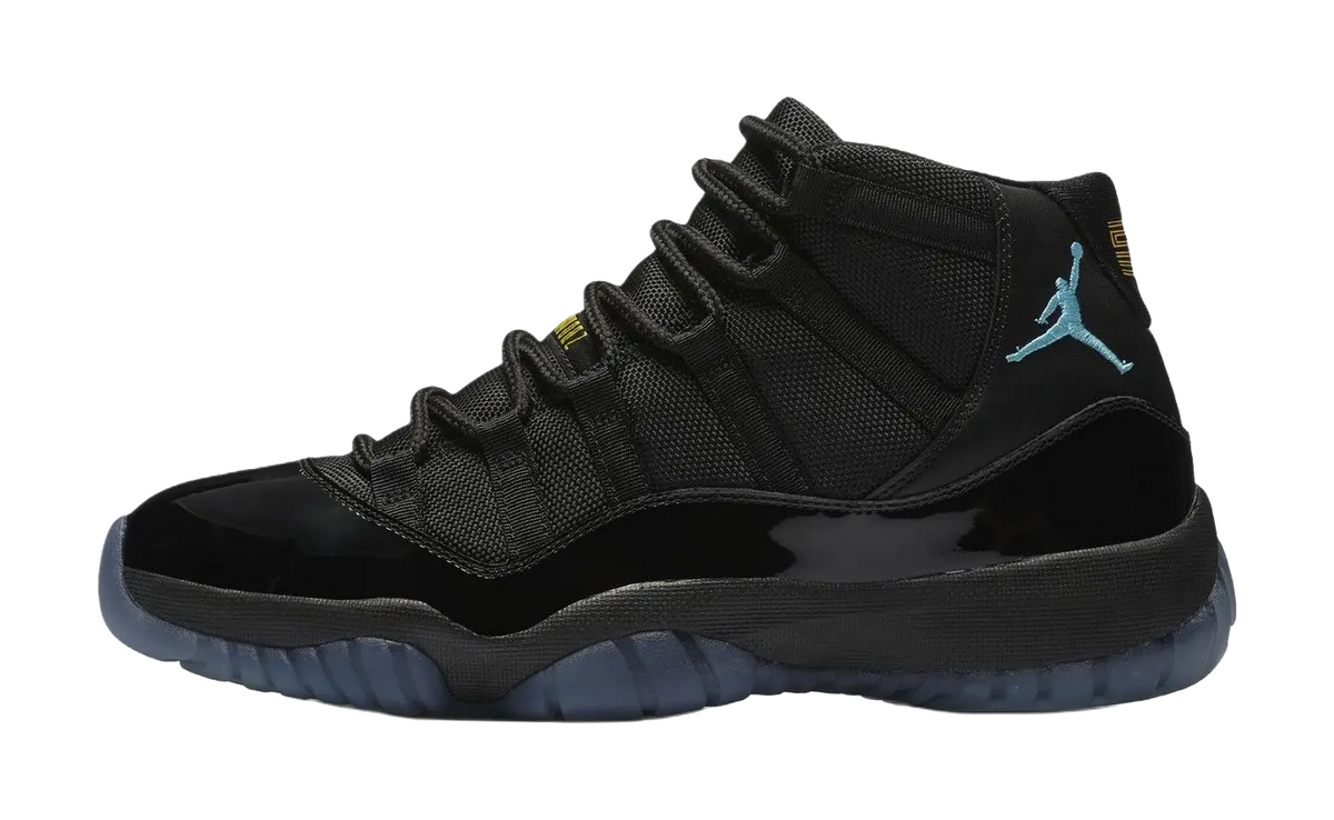 Jordan Air Jordan 11 Slip Resistant Abrasion Resistant High top Childrens Basketball Shoes Black Blue Unisex  vjsneaker.com