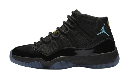 Jordan Air Jordan 11 Slip Resistant Abrasion Resistant High top Childrens Basketball Shoes Black Blue Unisex  vjsneaker.com