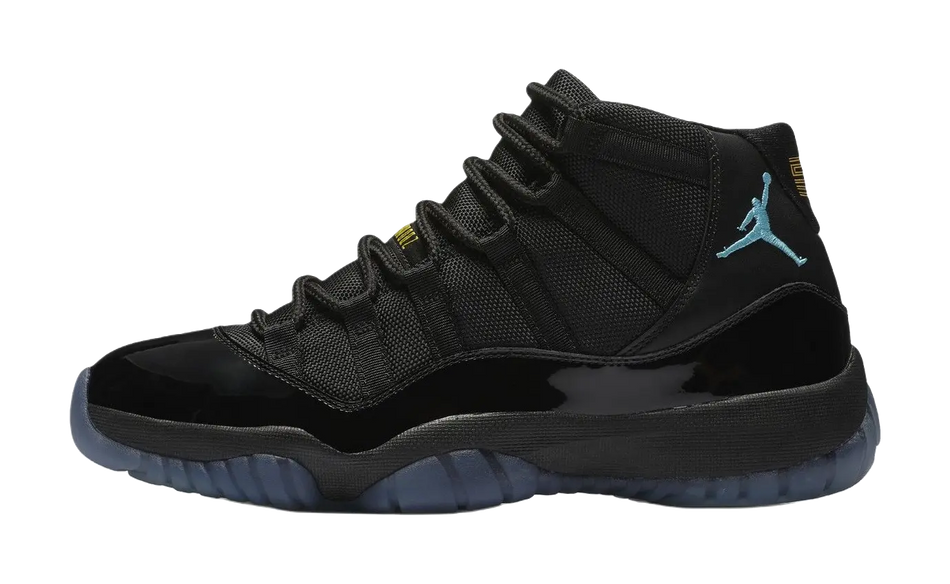 Jordan Air Jordan 11 Slip Resistant Abrasion Resistant High top Childrens Basketball Shoes Black Blue Unisex  vjsneaker.com
