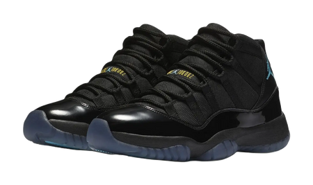 Jordan Air Jordan 11 Slip Resistant Abrasion Resistant High top Childrens Basketball Shoes Black Blue Unisex  vjsneaker.com