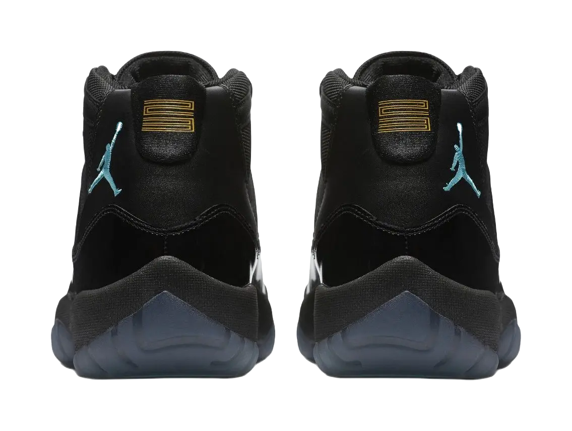 Jordan Air Jordan 11 Slip Resistant Abrasion Resistant High top Childrens Basketball Shoes Black Blue Unisex  vjsneaker.com