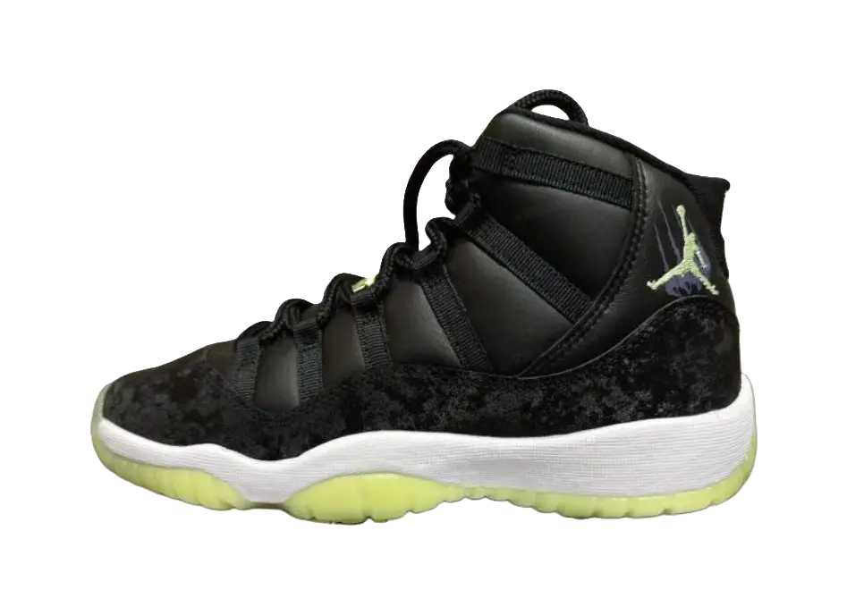 Jordan Air Jordan 11 Slip Resistant Abrasion Resistant High top Childrens Basketball Shoes Black Unisex  vjsneaker.com