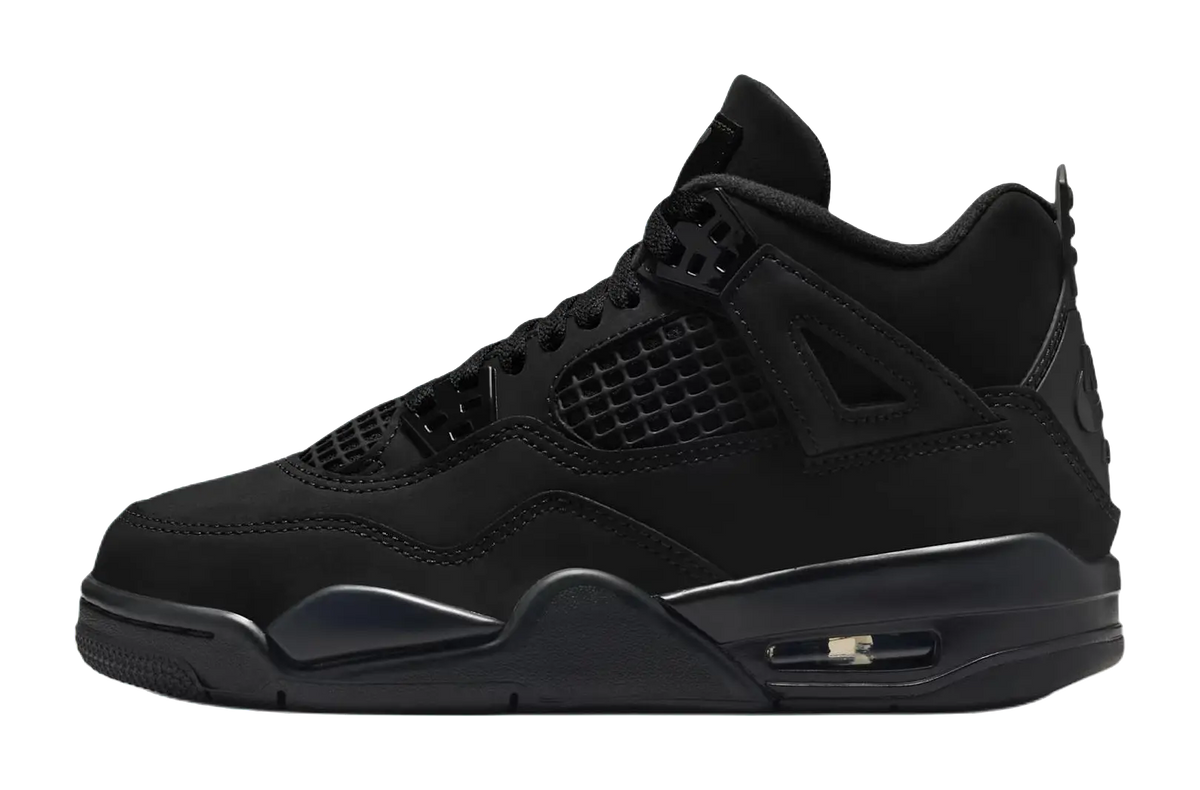 Jordan Air Jordan 4 Mid top Childrens Basketball Shoes Black Unisex  vjsneaker.com