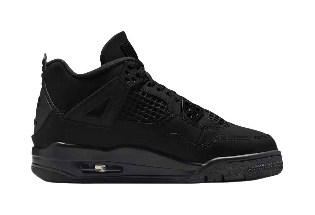 Jordan Air Jordan 4 Mid top Childrens Basketball Shoes Black Unisex  vjsneaker.com
